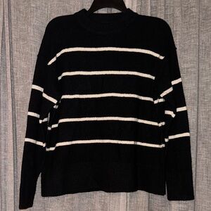 Aerie Unreal Black and White Striped Women's Sweater XXS